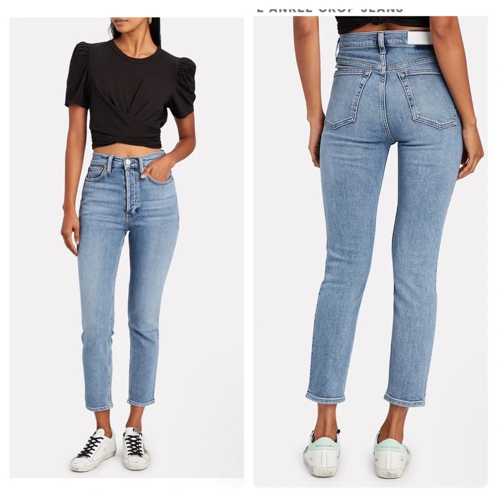 Re/Done High Rise Ankle Crop Jeans sz23 - Picture 5 of 7
